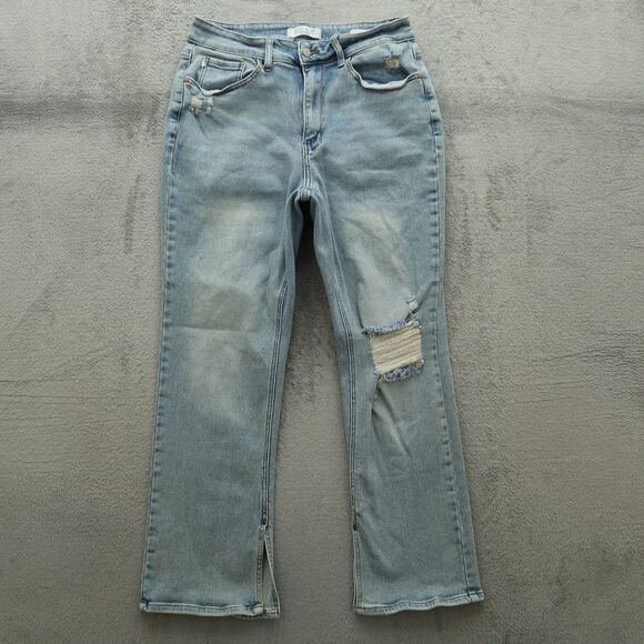 Judy Blue Jeans Women's Size 14W High-Rise Straight Denim 29" Inseam Distressed - Picture 1 of 16